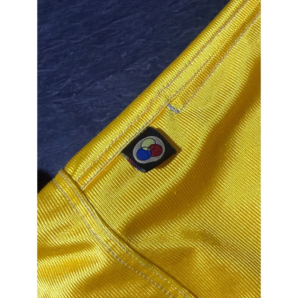Caffeine Skater Parachute Pants Yellow Mens Large Baggy Cargo Rave Festival Y2K